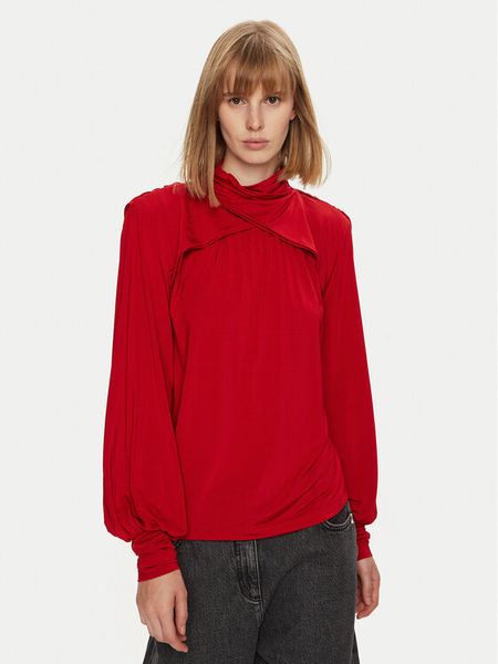 Gestuz Bluzka Soffi 10909455 Czerwony Regular Fit. Czerwone bluzki damskie Gestuz, s, bez wzorów, z wiskozy, bez kołnierzyka, bez ramiączek. Za 379.99 zł.