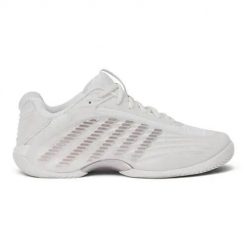 Buty tenisowe - damskie - HYPERCOURT EXPRESS 3 - biało-rose gold. Czerwone obuwie sportowe damskie K-SWISS, bez wzorów, z materiału, tenisowe. Za 769.99 zł.