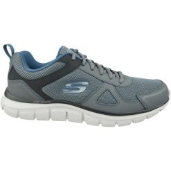 Buty do biegania męskie, Skechers Track-Scloric. Szare buty sportowe męskie Skechers, z materiału, bez zapięcia, do biegania. Za 229.99 zł.