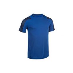 Koszulka fitness kardio męska FTS 500 niebieska. Niebieskie koszulki sportowe męskie DOMYOS, m, bez wzorów, z elastanu, bez kołnierzyka, bez ramiączek, na fitness i siłownię, climacool (adidas). Za 49.99 zł.