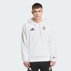 Bluza z kapturem adidas Real Madrid Avengers. Białe bluzy męskie Adidas, bez wzorów, z kapturem, do piłki nożnej. Za 299.00 zł.