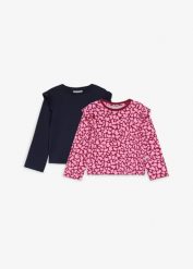 Bluzka z długim rękawem marki Lurchi z miękkiej bawełny organicznej (zestaw 2 szt.). Czerwone t-shirty i topy dla dziewczynek bonprix, bez wzorów, z bawełny, bez ramiączek. Za 109.99 zł.