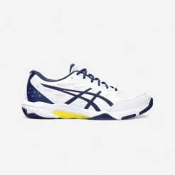 Buty do badmintona i innych sportów halowych męskie ASICS Gel Rocket 11. Buty sportowe męskie Asics, z meshu, bez zapięcia, na fitness i siłownię. W wyprzedaży za 229.99 zł.