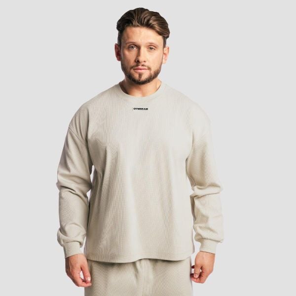 Bluza męska oversize bez kaptura Aura. Szare bluzy męskie GYMBEAM, m, bez wzorów, z bawełny, bez kaptura, na fitness i siłownię. Za 127.90 zł.