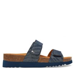 Klapki Scholl. Niebieskie klapki damskie Scholl, bez wzorów, bez obcasa. Za 179.99 zł.