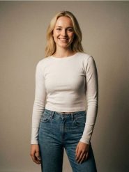 Koszulka z długim rękawem basic - biały. Białe t-shirty damskie Sinsay, l, bez wzorów, bez kołnierzyka. Za 19.99 zł.