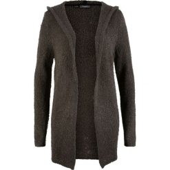 Sweter bez zapięcia z kapturem bonprix szary melanż. Swetry damskie bonprix. Za 59.99 zł.