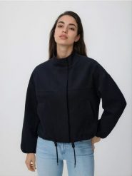 Bawełniana kurtka - czarny. Czarne kurtki damskie Reserved, l, bez wzorów, z bawełny, bez kaptura. Za 159.99 zł.