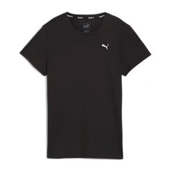 Koszulka damska PUMA Run Favorites Forever Faster Graphic TEE. Czarne koszulki sportowe damskie Puma, s, bez wzorów, bez kołnierzyka, bez ramiączek, do biegania. W wyprzedaży za 120.30 zł.