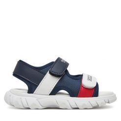 Sandały Tommy Hilfiger. Niebieskie sandały chłopięce Tommy Hilfiger, bez zapięcia. Za 169.99 zł.