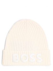 BOSS Czapka Kobiety wełna ze strzyży biały, ONE SIZE. Białe czapki i kapelusze damskie Boss, bez wzorów, z wełny. Za 399.95 zł.
