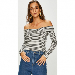 Guess Jeans - Sweter Emiliane. Szare swetry damskie Guess Jeans, z dzianiny. Za 279.90 zł.