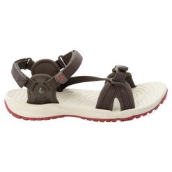 Damskie sandały na wędrówki Jack Wolfskin Lakewood Ride. Brązowe obuwie sportowe damskie Jack Wolfskin, bez wzorów, trekkingowe. Za 281.00 zł.