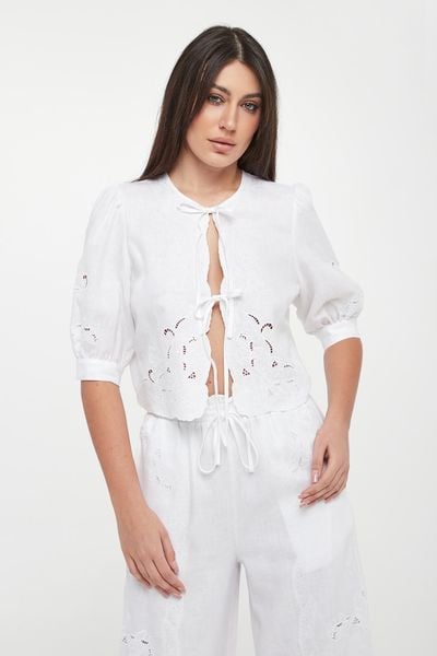Koszula damska lniana TWINSET. Koszule damskie Twinset Milano, bez wzorów, bez kołnierzyka, bez ramiączek. Za 1,049.00 zł.