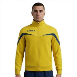 Ultralekka kurtka biegowa Mosca żółto-niebieska. Niebieskie kurtki sportowe męskie Legea, m, bez wzorów, z poliesteru, do biegania. W wyprzedaży za 88.00 zł.