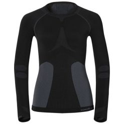 Koszulka termoaktywna bezszwowa narciarska damska Odlo Evolution Warm. Czarne koszulki sportowe damskie Odlo, m, bez wzorów, bez kołnierzyka, bez ramiączek, narciarskie. W wyprzedaży za 202.46 zł.
