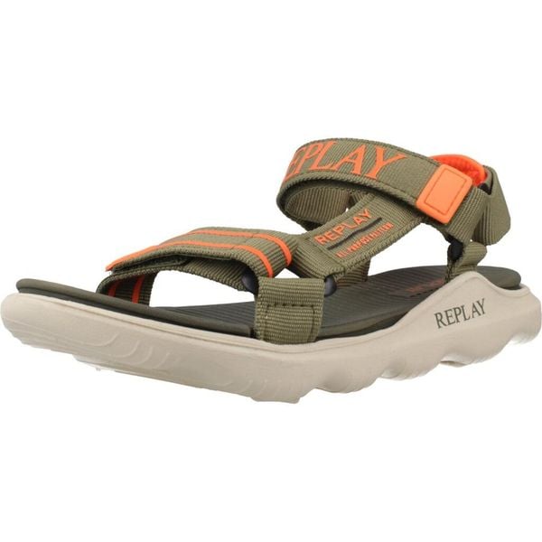 Sandały REPLAY SPACER 2 Zielony. Zielone sandały męskie Replay, z tkaniny, bez zapięcia. Za 152.99 zł.