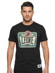 Koszulka męska z krótkim rękawem Grafika. Czarne koszulki sportowe męskie LEONE 1947 APPAREL, l, bez wzorów, bez kołnierzyka, bez ramiączek, na fitness i siłownię. Za 176.82 zł.