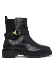 Barbour Botki Alexandra LFO0819BK93 Czarny. Czarne botki damskie Barbour, ze skóry, bez obcasa, na płaskiej podeszwie, bez zapięcia. Za 1,099.00 zł.