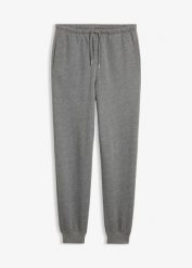 Spodnie joggingowe. Szare spodnie materiałowe damskie bonprix, bez wzorów. Za 99.99 zł.