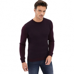Sweter w kolorze bordowym. Czerwone swetry przez głowę męskie AVVA, Dewberry, z okrągłym kołnierzem. Za 189.95 zł.