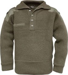 Mil-Tec Mil-Tec Sweter Wojskowy Austriacki Olive 48. Zielone swetry przez głowę męskie Mil-Tec, m, bez wzorów, bez kołnierzyka. Za 648.26 zł.