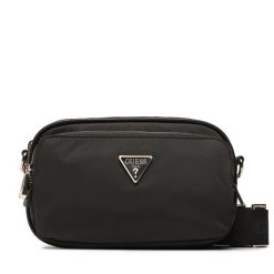 Torebka Guess. Czarne listonoszki damskie Guess, z aplikacjami, bez dodatków. Za 369.99 zł.