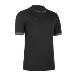 Second Life - Koszulka do rugby męska Offload R100 - Stan Dobry. Czarne koszulki sportowe męskie KIPSTA, m, bez wzorów, z materiału, bez kołnierzyka, bez ramiączek, na fitness i siłownię. Za 35.99 zł.