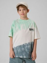 4F T-shirt loose z nadrukiem chłopięcy - zielony 158/164 (12-14 lat). Zielone t-shirty dla chłopców 4f, bez wzorów, z bawełny, bez ramiączek. Za 59.99 zł.