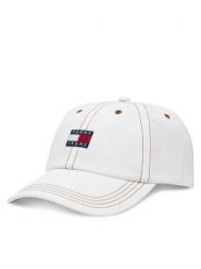 Tommy Jeans Czapka z daszkiem Heritage AW0AW17572 Écru. Białe czapki i kapelusze damskie Tommy Jeans, bez wzorów, z bawełny. Za 99.99 zł.