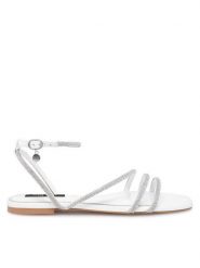 Nine West Sandały WFA2766-1 Biały. Białe sandały damskie Nine West, bez wzorów, z syntetyku, bez obcasa, na płaskiej podeszwie, bez zapięcia. Za 199.99 zł.