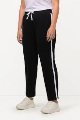 Damskie Spodnie dresowe elastyczny ściągacz paski boczne. Czarne spodnie dresowe damskie Ulla Popken, plus size, bez wzorów, z bawełny. Za 139.99 zł.