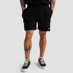 Szorty męskie fitness z regulacją czarne Limitless. Czarne krótkie spodenki sportowe męskie GYMBEAM, m, bez wzorów, z bawełny, na fitness i siłownię. Za 98.90 zł.