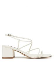 Steve Madden Sandały Remmi SM11003296 Biały. Białe sandały damskie Steve Madden, bez wzorów, ze skóry, bez obcasa, na słupku, bez zapięcia. Za 299.99 zł.