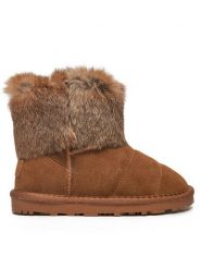 Patrizia Pepe Śniegowce PJ941.24 S Brązowy. Brązowe buty zimowe dziewczęce Patrizia Pepe, ze skóry, bez zapięcia. Za 449.99 zł.