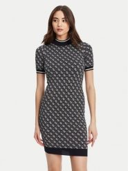 Guess Sukienka dzianinowa W3YK39 Z37K0 Granatowy Regular Fit. Niebieskie sukienki damskie Guess, xs, z aplikacjami, z dzianiny, bez kołnierzyka, bez ramiączek. Za 369.99 zł.
