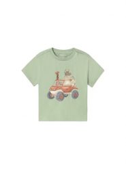 Mayoral T-Shirt 1010 Zielony Regular Fit. Zielone t-shirty dla chłopców Mayoral, bez wzorów, z bawełny, bez ramiączek. Za 74.99 zł.