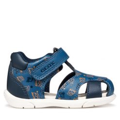 Sandały Geox. Niebieskie sandały chłopięce Geox, bez zapięcia. Za 179.99 zł.