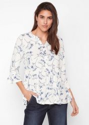 Tunika z dżerseju. Białe tuniki damskie bonprix, bez wzorów, z dżerseju, bez kołnierzyka, bez ramiączek. Za 69.99 zł.