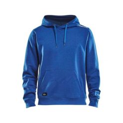 Bluza Craft community. Niebieskie bluzy męskie Craft, l, bez wzorów, z bawełny, z kapturem, na fitness i siłownię. Za 263.00 zł.