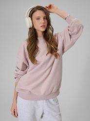 4F Bluza dresowa loose bez kaptura damska - różowa XS. Czerwone swetry damskie 4f, xs, bez wzorów, z bawełny, bez kołnierzyka, bez ramiączek, bez kaptura. Za 159.99 zł.