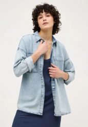 Damska Koszula Jeansowa Mustang Style Tacoma Shirt Denim Blue 1015250 5000 101. Niebieskie bluzki damskie Mustang, xl, bez wzorów, z denimu, bez kołnierzyka, bez ramiączek. Za 189.99 zł.