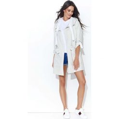 Beżowa Bluza z Kapturem w Formie Wiosennego Płaszczyka. Bluzki damskie Molly.pl. Za 154.90 zł.