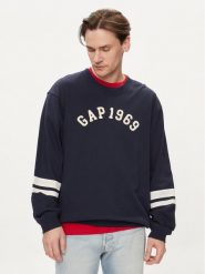 Gap Bluza 664496-01 Granatowy Regular Fit. Niebieskie bluzy męskie GAP, m, bez wzorów, z bawełny, bez kaptura. Za 179.99 zł.