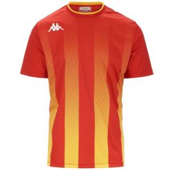 Jersey Kappa Bugo. Czerwone koszulki sportowe męskie Kappa, bez wzorów, z jersey, bez kołnierzyka, bez ramiączek, do piłki nożnej. Za 180.00 zł.