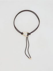 Pasek z ozdobą klamrą - ciemnobrązowy. Brązowe paski damskie Reserved, z aplikacjami. Za 69.99 zł.