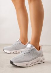 Szare Buty Sportowe na Grubej Geometrycznej Podeszwie Alexusa. Szare obuwie sportowe damskie Born2be, bez wzorów, z dresówki. Za 119.99 zł.