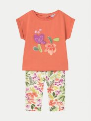 Mayoral Komplet t-shirt i legginsy 1738 Pomarańczowy Regular Fit. Brązowe legginsy dla dziewczynek Mayoral, bez wzorów, z bawełny. Za 79.99 zł.