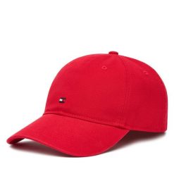 Czapka z daszkiem Tommy Hilfiger. Czerwone czapki i kapelusze męskie Tommy Hilfiger, bez wzorów. Za 119.99 zł.