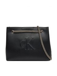 Calvin Klein Jeans Torebka Sculpted Chain Shoulder Bag LV04K3163G Czarny. Czarne torebki do ręki damskie Calvin Klein Jeans, bez wzorów, z jeansu, bez dodatków. Za 319.99 zł.